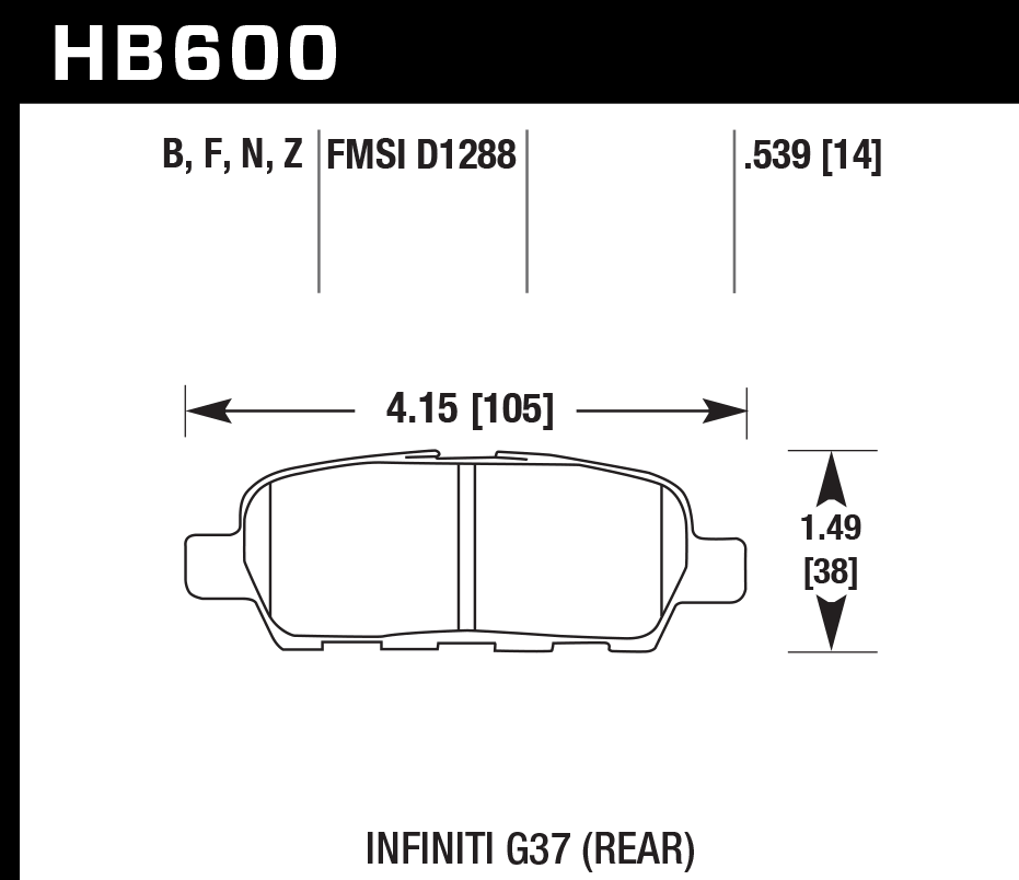 Hawk Performance HB600B.539 HPS 5.0 Brake Pads Rear