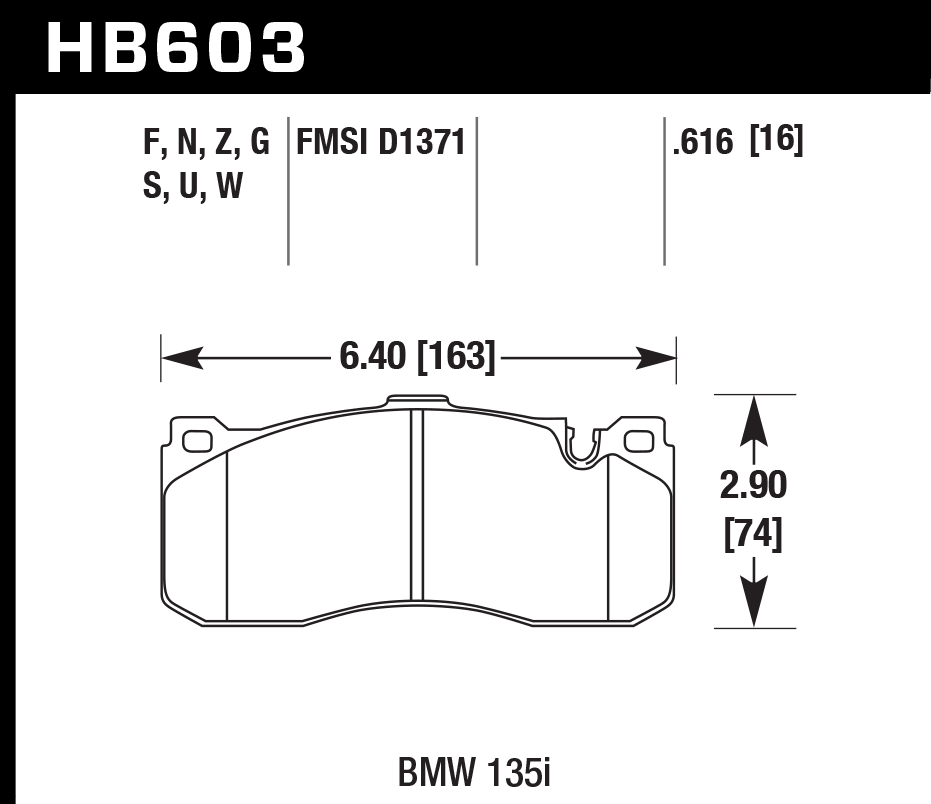 Hawk Performance HB603N.616 HP Plus Brake Pads Front