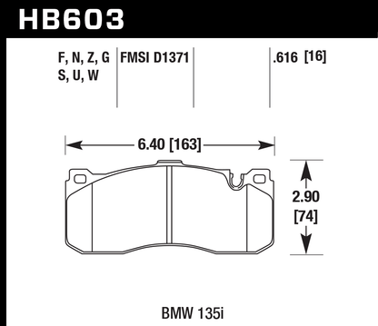 Hawk Performance HB603N.616 HP Plus Brake Pads Front