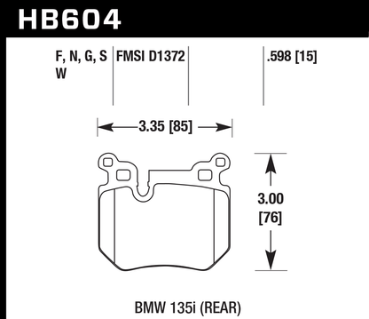 Hawk Performance HB604B.598 HPS 5.0 Brake Pads Rear