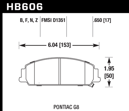 Hawk Performance HB606N.650 HP Plus Brake Pads Front