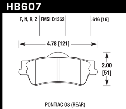 Hawk Performance HB607B.616 HPS 5.0 Brake Pads Rear