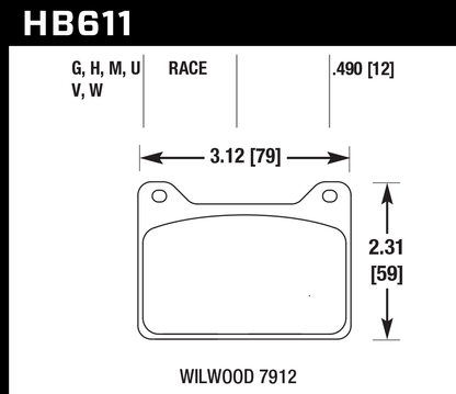 Hawk Performance HB611U.490 DTC-70 Brake Pads