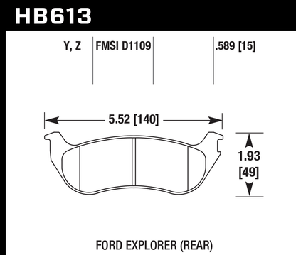 Hawk Performance HB613Z.589 PC Brake Pads Rear