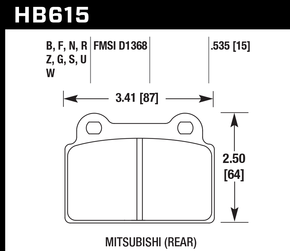 Hawk Performance HB615S.535 HT-10 Brake Pads Rear