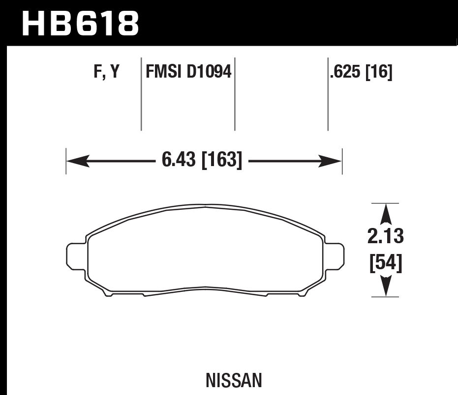 Hawk Performance HB618Y.625 LTS Brake Pads Front