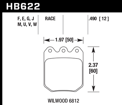 Hawk Performance HB622M.490 Black Brake Pads