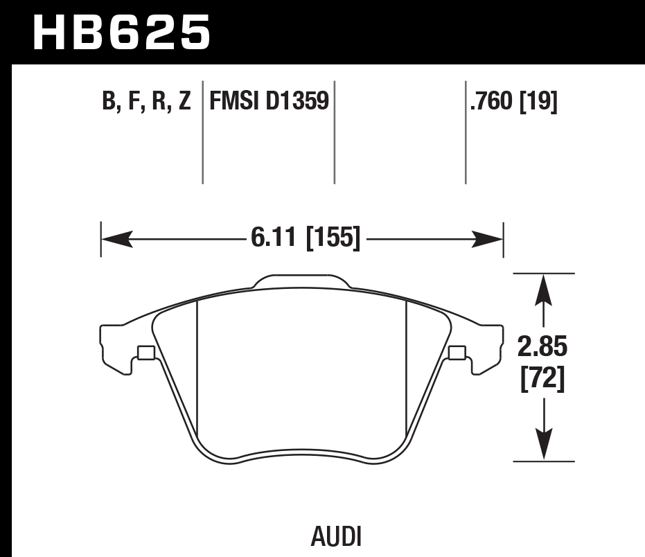 Hawk Performance HB625B.760 HPS 5.0 Brake Pads Front