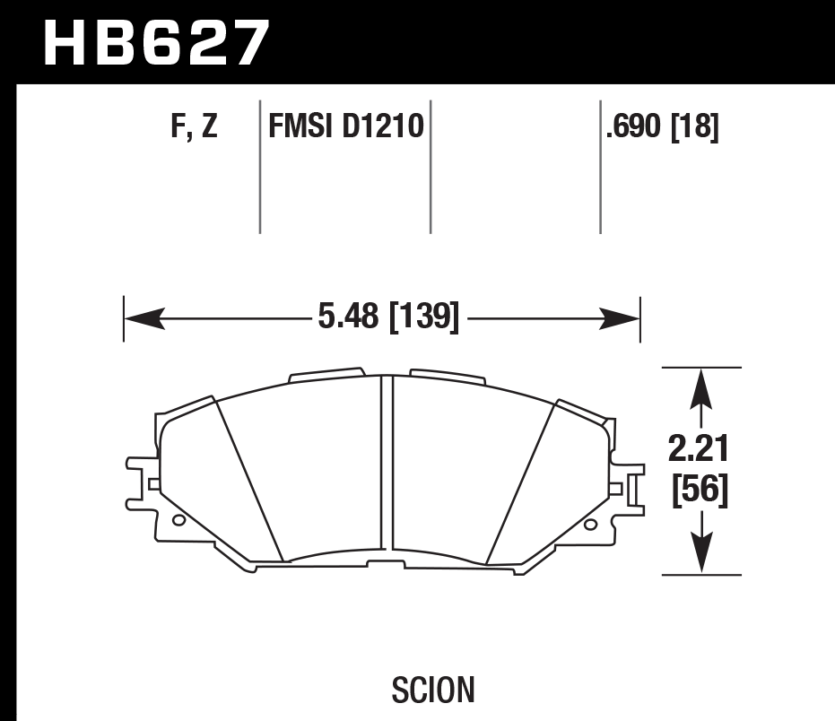 Hawk Performance HB627Z.690 PC Brake Pads Front