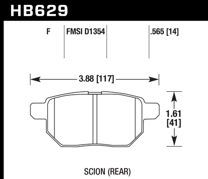 Hawk Performance HB629B.565 HPS 5.0 Brake Pads Rear