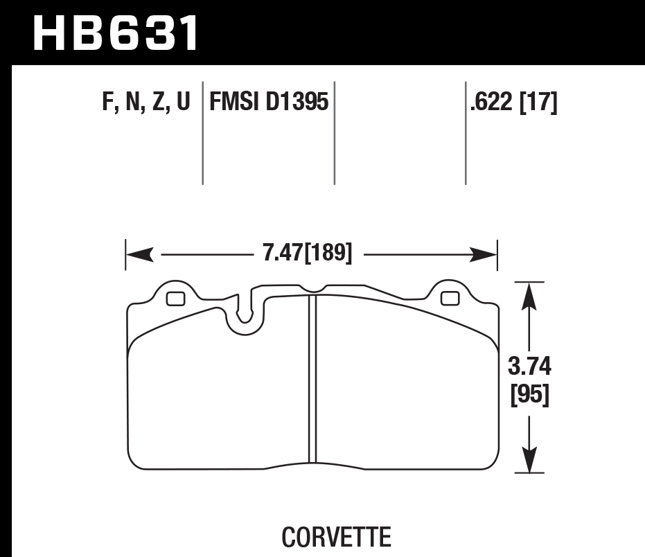 Hawk Performance HB631Z.622 PC Brake Pads Front