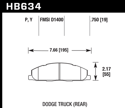 Hawk Performance HB634Y.750 LTS Brake Pads Rear