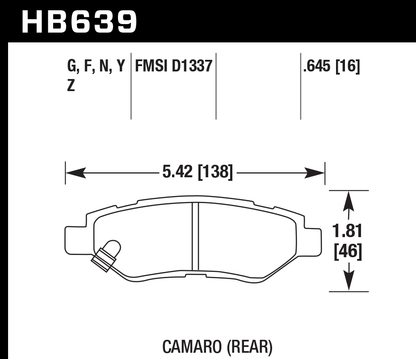 Hawk Performance HB639B.645 HPS 5.0 Brake Pads Rear