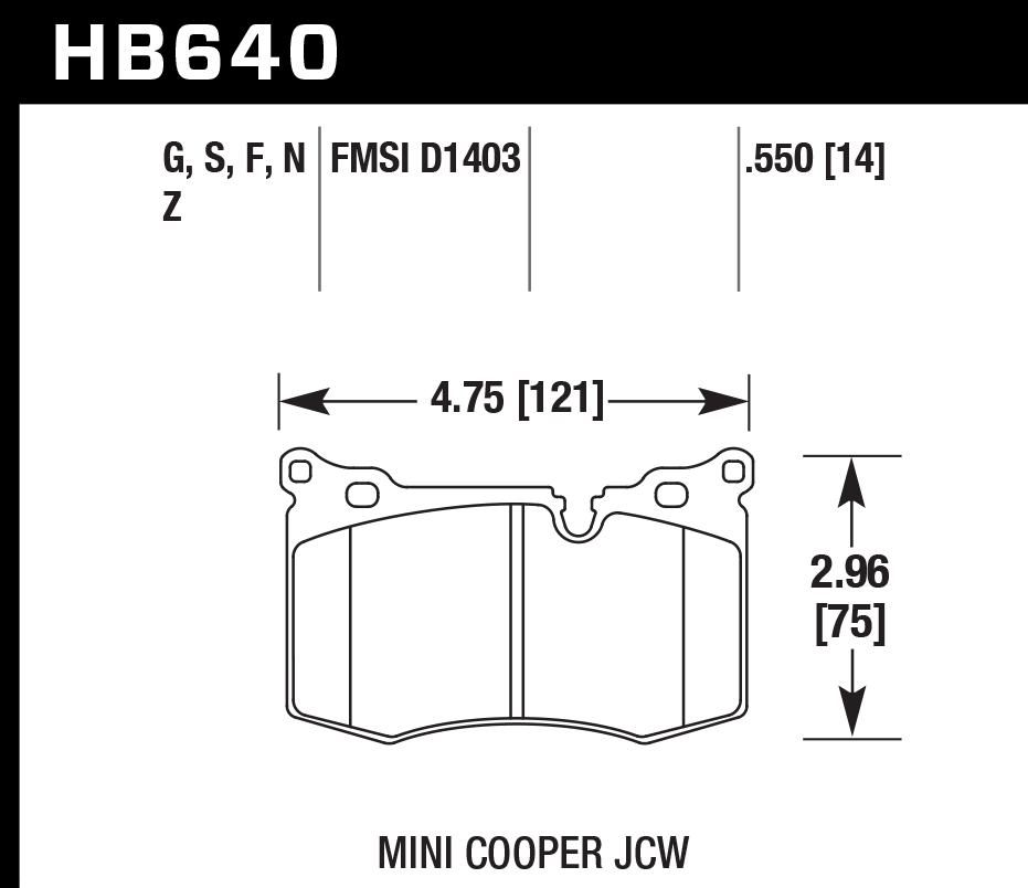 Hawk Performance HB640N.550 HP Plus Brake Pads Front