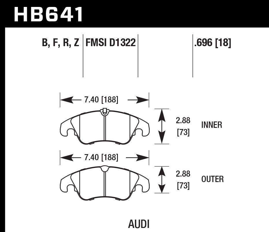 Hawk Performance HB641N.696 HP Plus Brake Pads Front