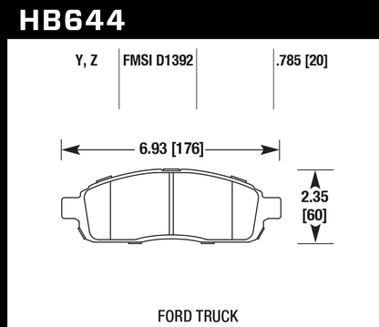 Hawk Performance HB644Y.785 LTS Brake Pads Front