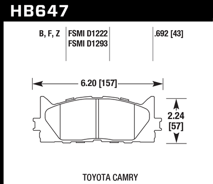 Hawk Performance HB647F.692 HPS Brake Pads Front