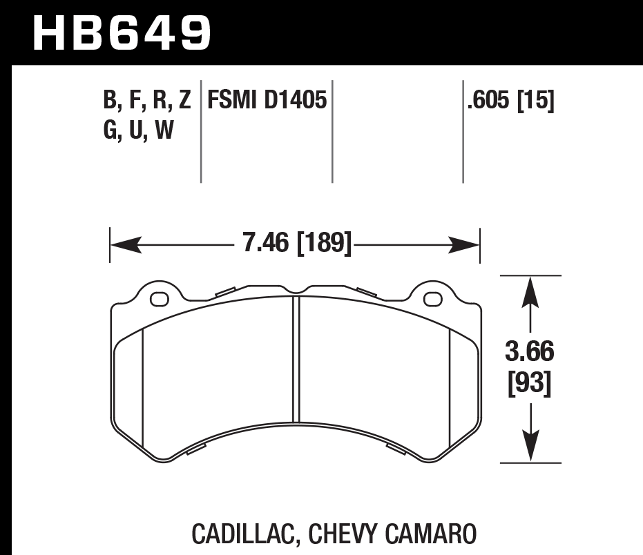 Hawk Performance HB649F.605 HPS Brake Pads Front