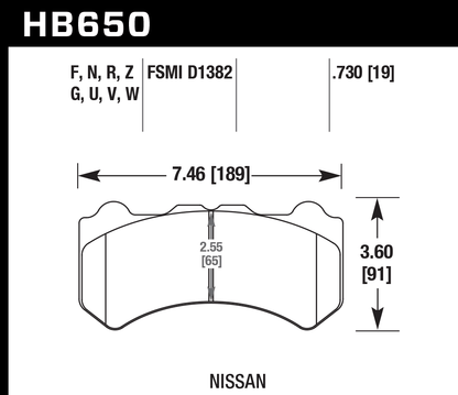 Hawk Performance HB650Q.730 DTC-80 Brake Pads Front