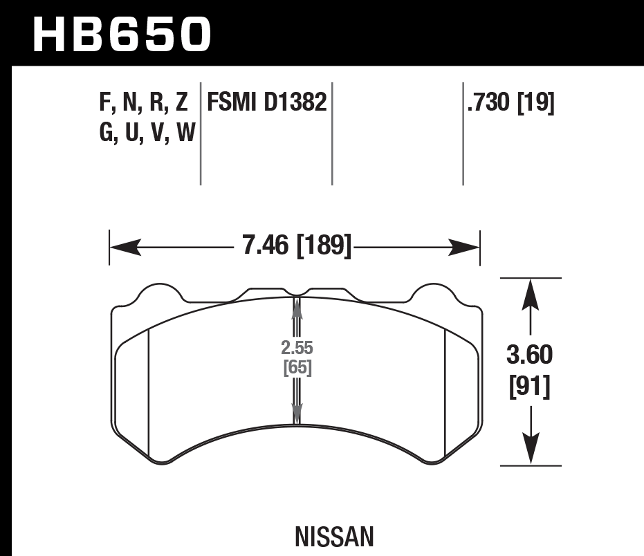 Hawk Performance HB650B.730 HPS 5.0 Brake Pads Front