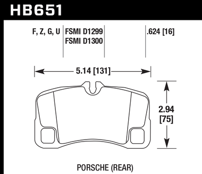 Hawk Performance HB651Z.624 PC Brake Pads Rear