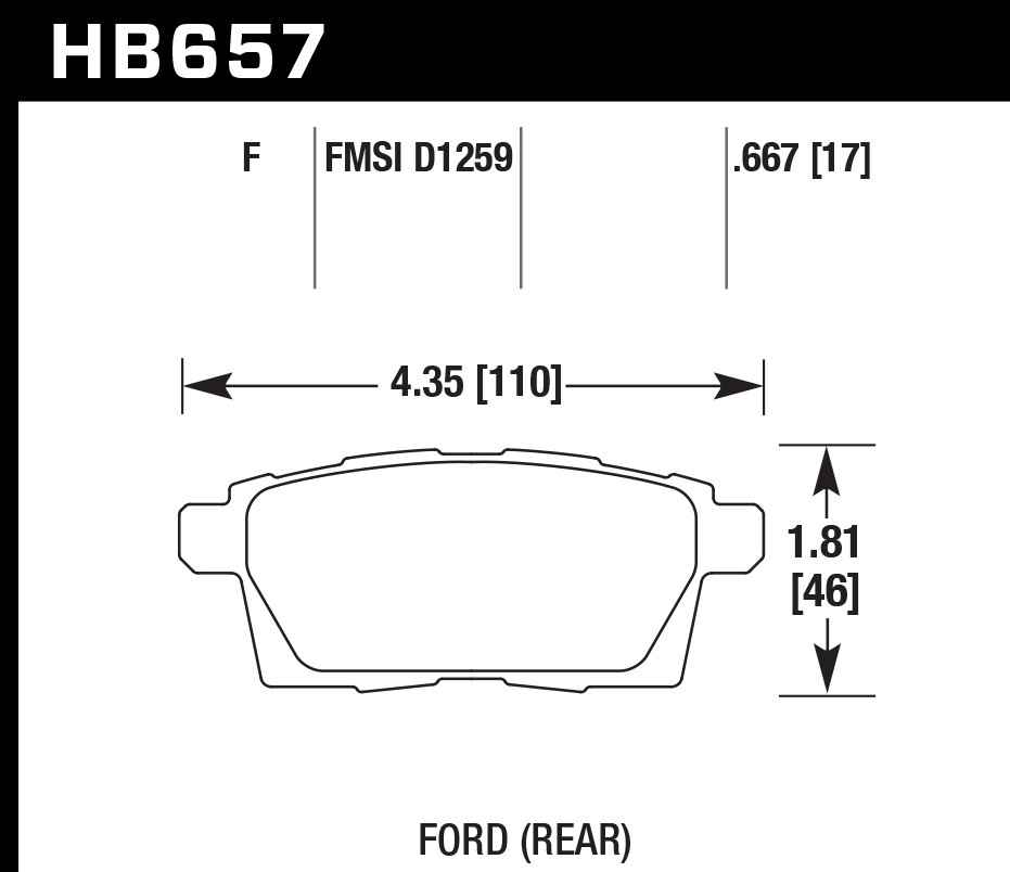 Hawk Performance HB657F.667 HPS Brake Pads Rear