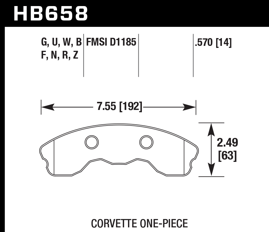 Hawk Performance HB658N.570 HP Plus Brake Pads Front