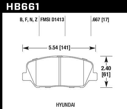 Hawk Performance HB661N.667 HP Plus Brake Pads Front