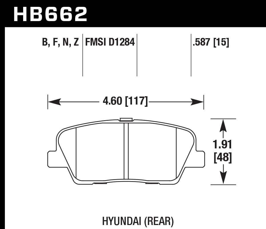 Hawk Performance HB662F.587 HPS Brake Pads Rear