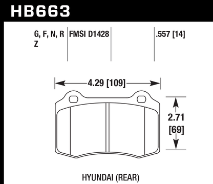 Hawk Performance HB663G.557 DTC-60 Brake Pads Rear