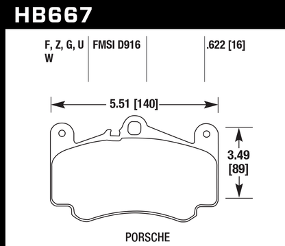 Hawk Performance HB667G.622 DTC-60 Brake Pads Front