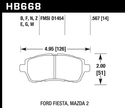 Hawk Performance HB668W.567 DTC-30 Brake Pads Front