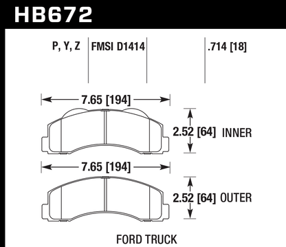 Hawk Performance HB672P.714 SuperDuty Brake Pads Front