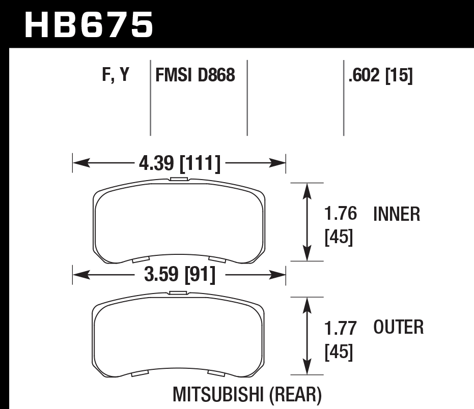 Hawk Performance HB675F.602 HPS Brake Pads Rear