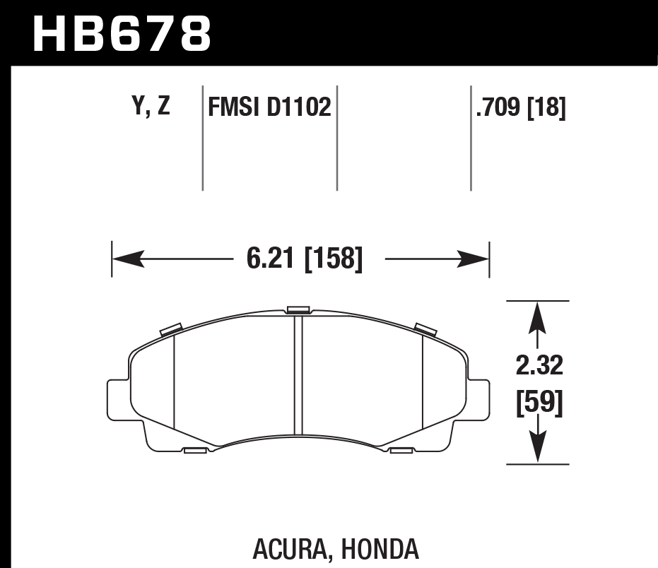 Hawk Performance HB678Y.709 LTS Brake Pads Front