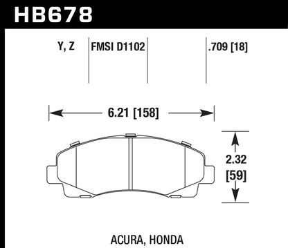 Hawk Performance HB678Y.709 LTS Brake Pads Front