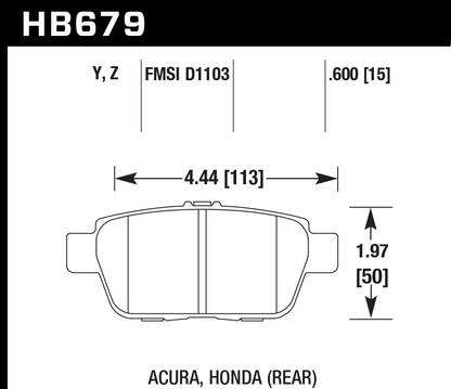 Hawk Performance HB679Y.600 LTS Brake Pads Rear