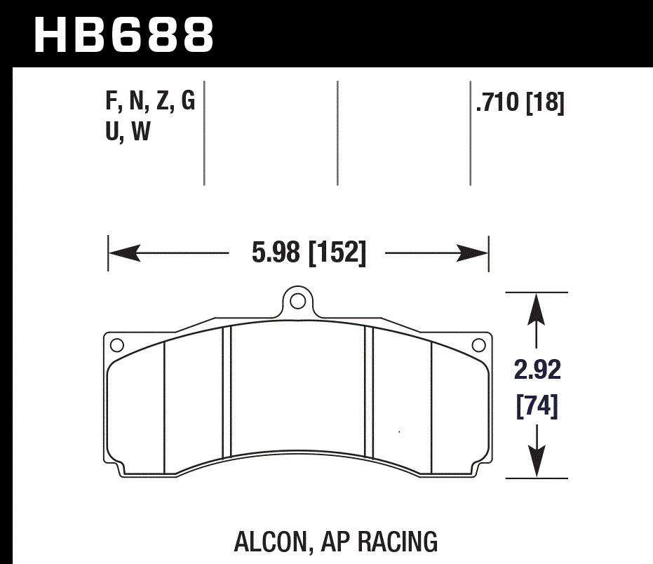 Hawk Performance HB688U.710 DTC-70 Brake Pads