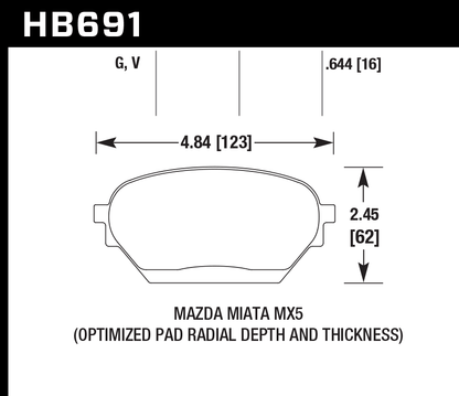 Hawk Performance HB691G.644 DTC-60 Brake Pads