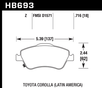 Hawk Performance HB693Z.716 PC Brake Pads Front