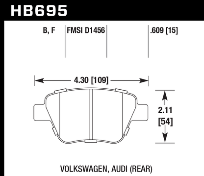 Hawk Performance HB695B.609 HPS 5.0 Brake Pads Rear