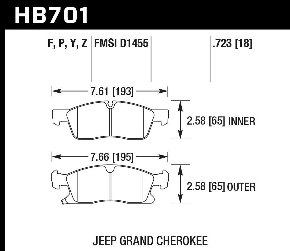 Hawk Performance HB701Y.723 LTS Brake Pads Front