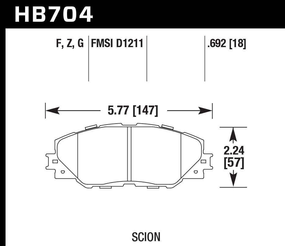 Hawk Performance HB704Z.692 PC Brake Pads Front