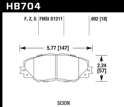 Hawk Performance HB704Z.692 PC Brake Pads Front