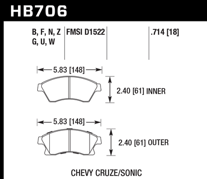 Hawk Performance HB706F.714 HPS Brake Pads Front