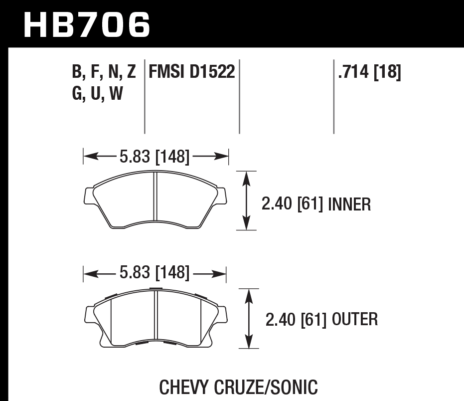 Hawk Performance HB706G.714 DTC-60 Brake Pads Front