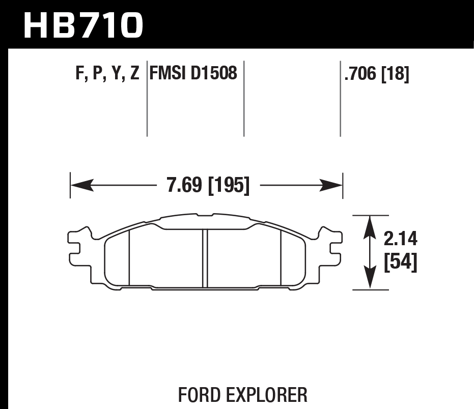 Hawk Performance HB710Z.706 PC Brake Pads Front