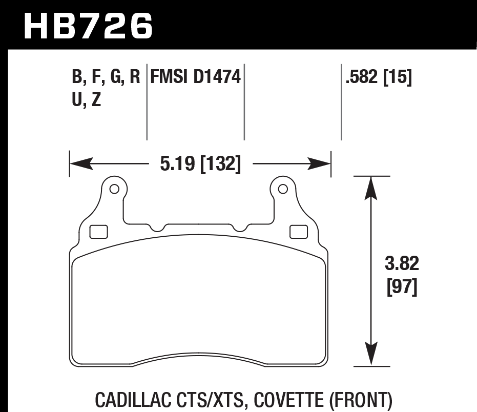 Hawk Performance HB726F.582 HPS Brake Pads Front