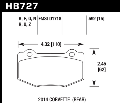 Hawk Performance HB727F.592 HPS Brake Pads Rear