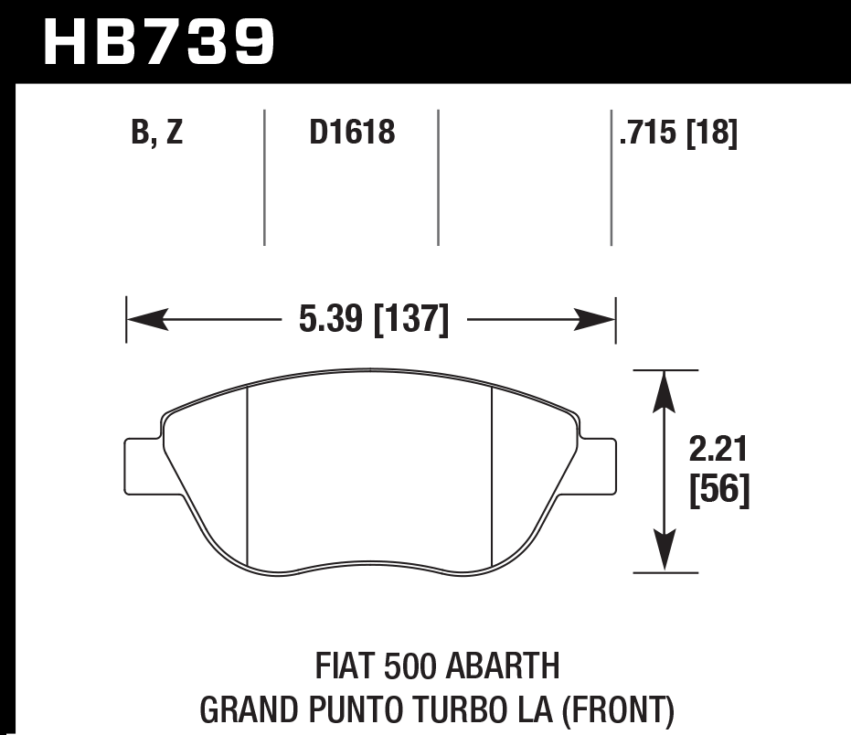 Hawk Performance HB739Z.715 PC Brake Pads Front